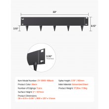 Steel Landscape Edging 5 Packs 39x5in Rust-Resistant Edging Border Black
