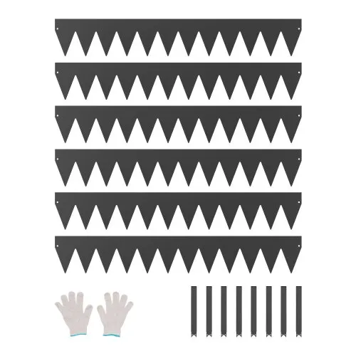 VEVOR Steel Landscape Edging, 6 Packs 40 x 6 in Rust-Resistant Metal Landscape Edging, Bendable Garden Edging Border, Heavy Duty Lawn Edging, Easy-to-Install, Flower Bed Yard Pathway Divider Black