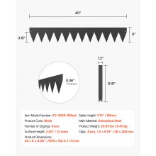 Steel Landscape Edging 6 Packs 40 x 6in Rust-Resistant Garden Edging Border Black