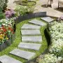 VEVOR Steel Landscape Edging, 6 Packs 40 x 8 in Rust-Resistant Metal Landscape Edging, Bendable Garden Edging Border, Heavy Duty Lawn Edging, Easy-to-Install, Flower Bed Yard Pathway Divider Black