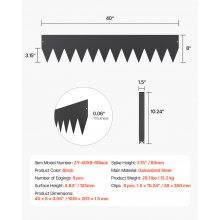Steel Landscape Edging 6 Packs 40 x 8in Rust-Resistant Garden Edging Border Black