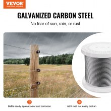 VEVOR Carbon Steel Cable 1/4" 7x19 Strands Steel Wire Rope 250 ft Cable Railing