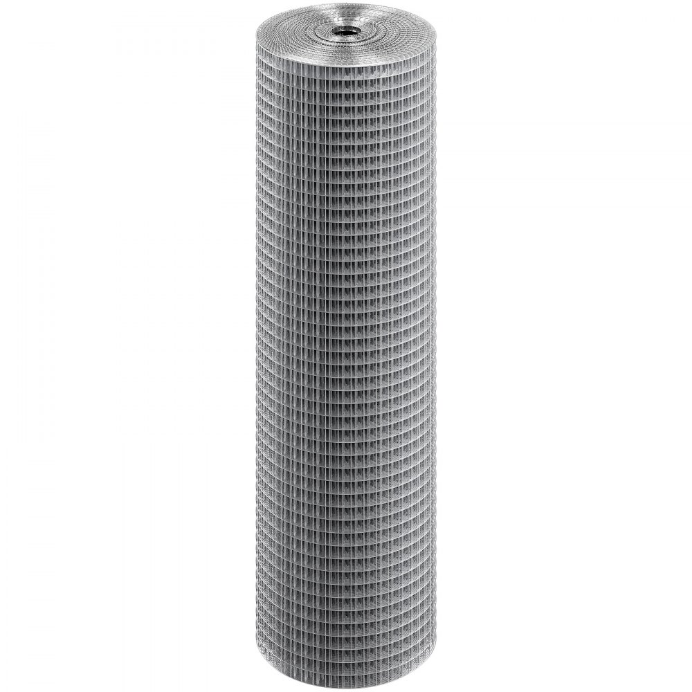 VEVOR Hardware Cloth 12.7 mm 610 mm x 15.24 m 19 Gauge Chicken Wire Fence, Hot-Dip Galvanized After Welding Metal Wire Mesh Roll, Garden Plant Welded Fencing Roll Supports Poultry Netting Cage Fence