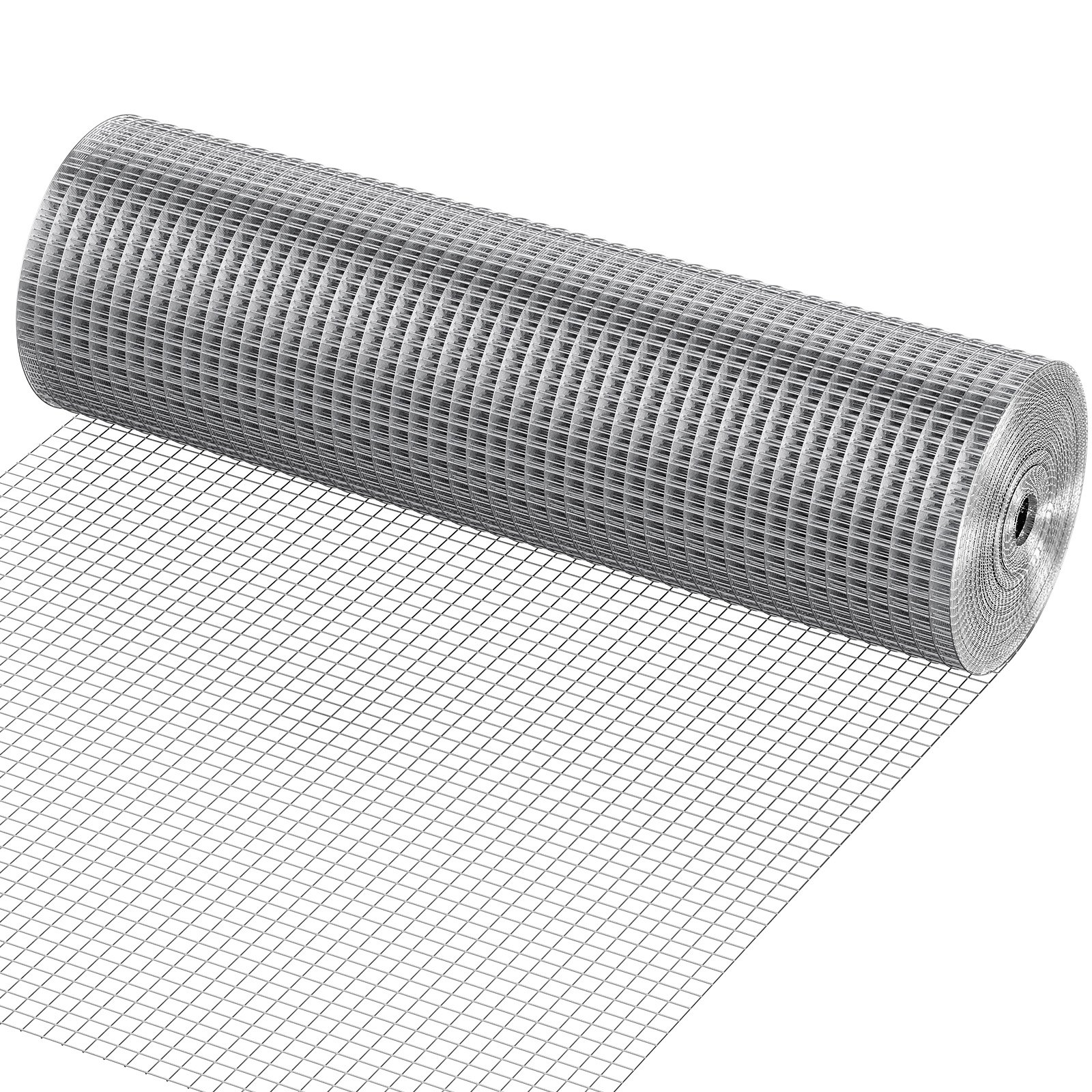 VEVOR Hardware Cloth 12.7 mm 610 mm x 15.24 m 19 Gauge Chicken Wire Fence, Hot-Dip Galvanized After Welding Metal Wire Mesh Roll, Garden Plant Welded Fencing Roll Supports Poultry Netting Cage Fence