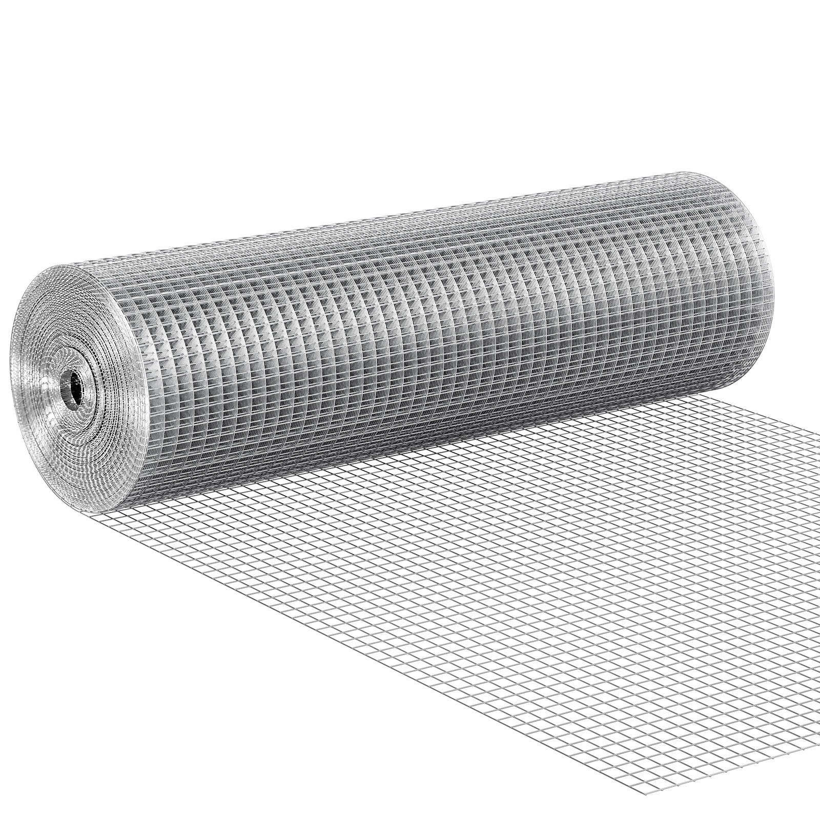 VEVOR Hardware Cloth 12.7 mm 610 mm x 15.24 m 19 Gauge Chicken Wire Fence, Hot-Dip Galvanized After Welding Metal Wire Mesh Roll, Garden Plant Welded Fencing Roll Supports Poultry Netting Cage Fence