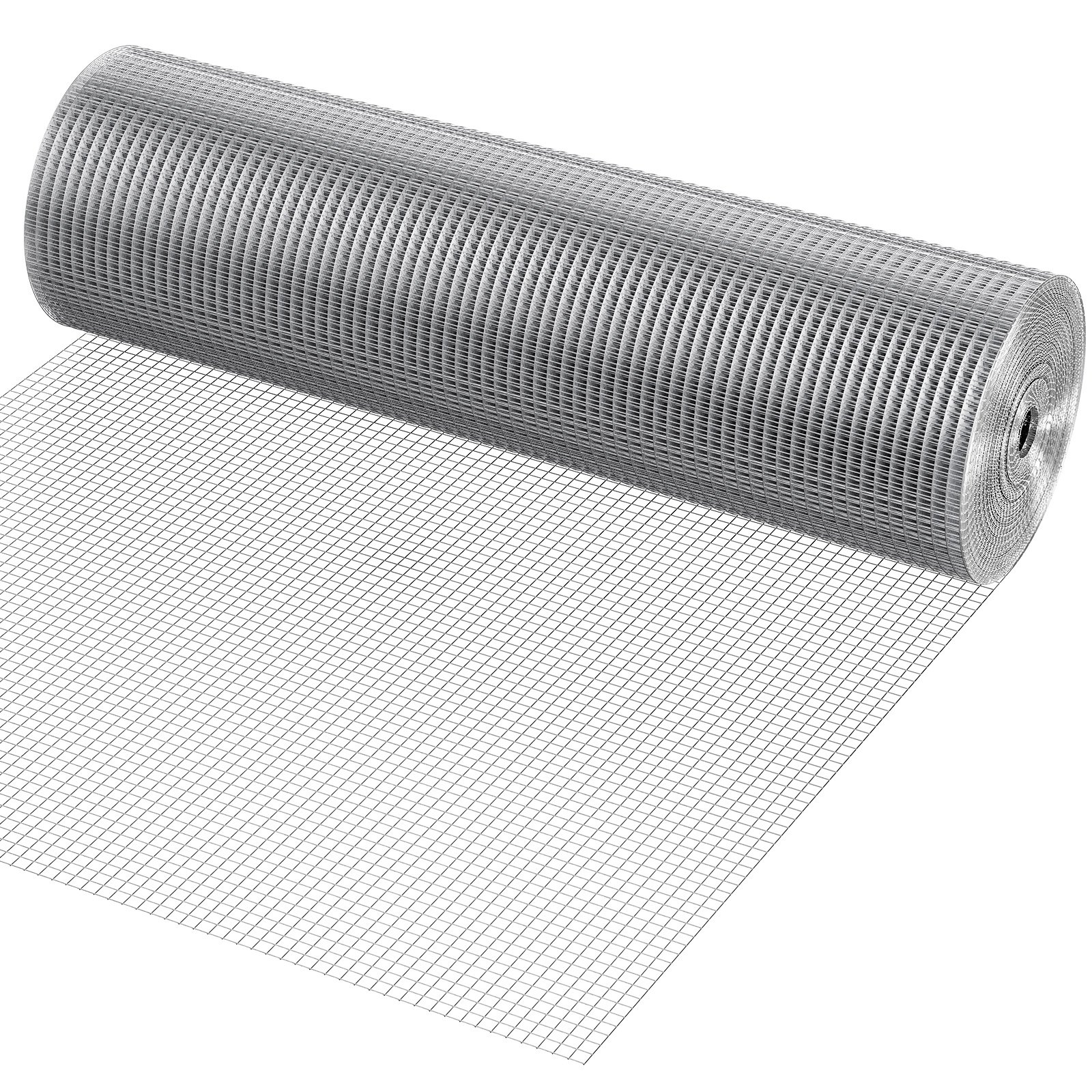 VEVOR Hardware Cloth 12.7 mm 915 mm x 30.48 m 19 Gauge Chicken Wire Fence, Hot-Dip Galvanized After Welding Metal Wire Mesh Roll, Garden Plant Welded Fencing Roll Supports Poultry Netting Cage Fence