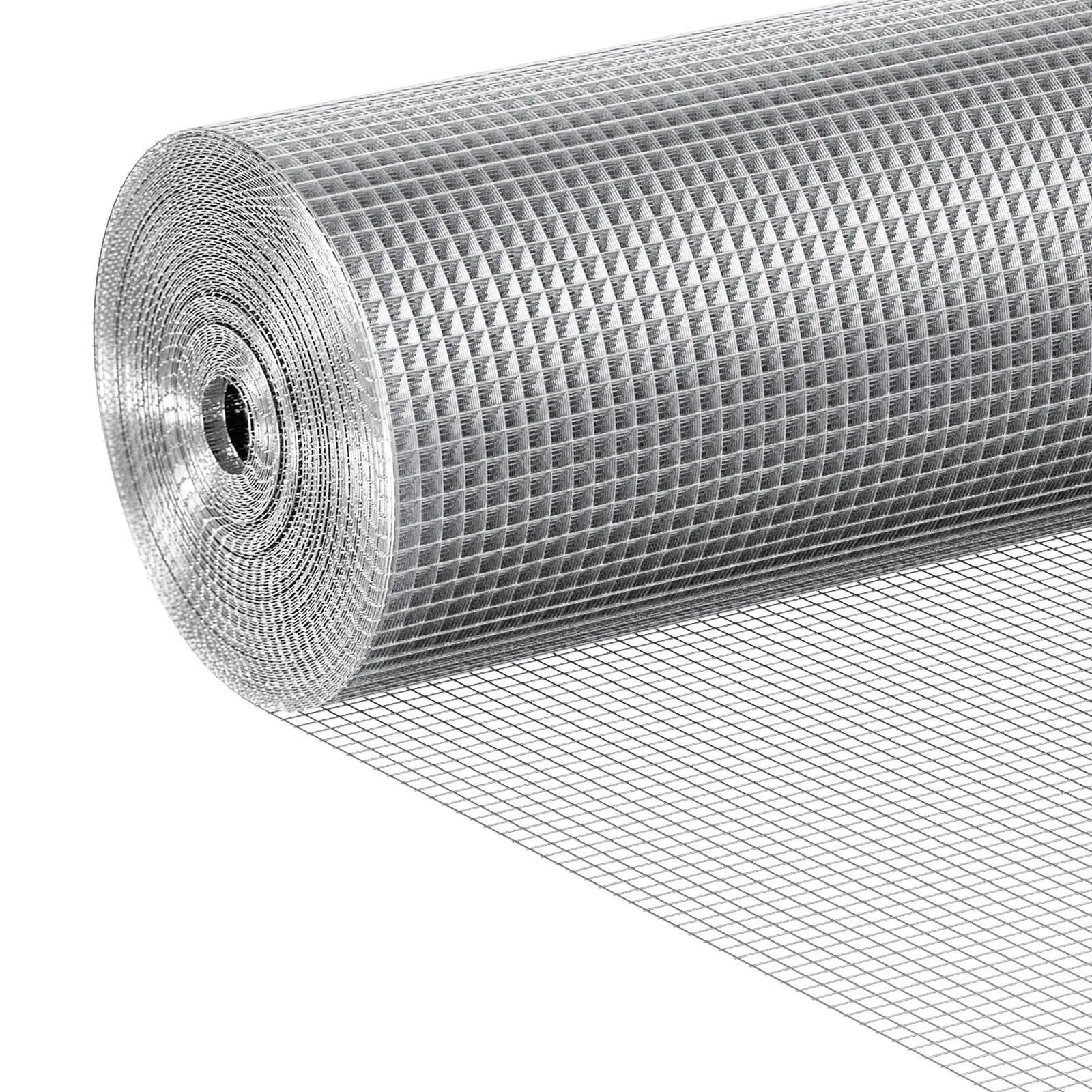 VEVOR Hardware Cloth 6.35 mm 915 mm x 30.48 m 23 Gauge Chicken Wire Fence, Hot-Dip Galvanized After Welding Metal Wire Mesh Roll, Garden Plant Welded Fencing Roll Supports Poultry Netting Cage Fence
