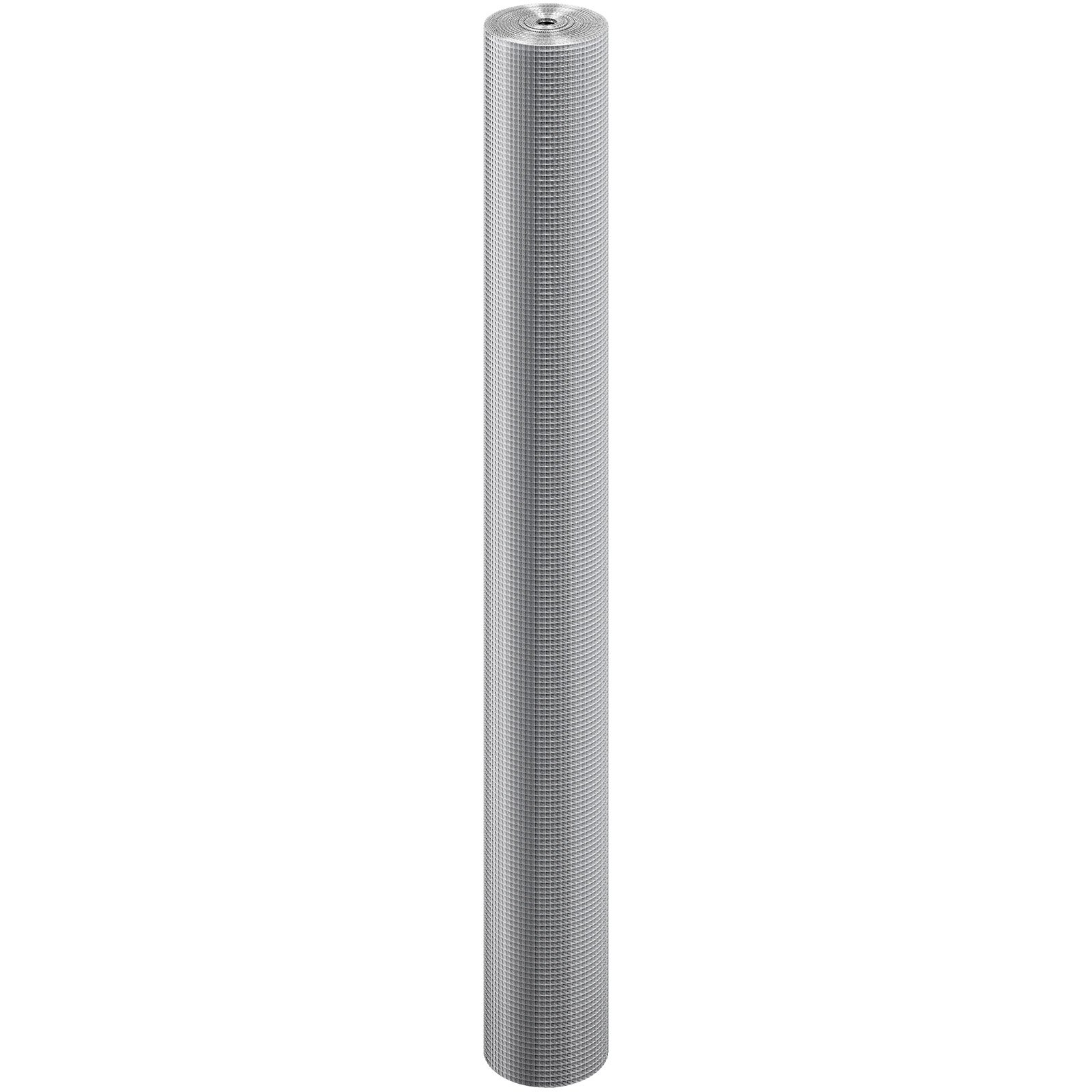 VEVOR Hardware Cloth 6.35 mm 1220 mm x 15.24 m 23 Gauge Chicken Wire Fence, Hot-Dip Galvanized After Welding Metal Wire Mesh Roll, Garden Plant Welded Fencing Roll Supports Poultry Netting Cage Fence