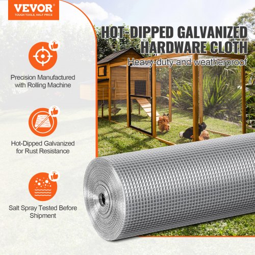 VEVOR Hardware Cloth, 1/4 inch 36in x 100 ft 23 Gauge, Hot Dipped