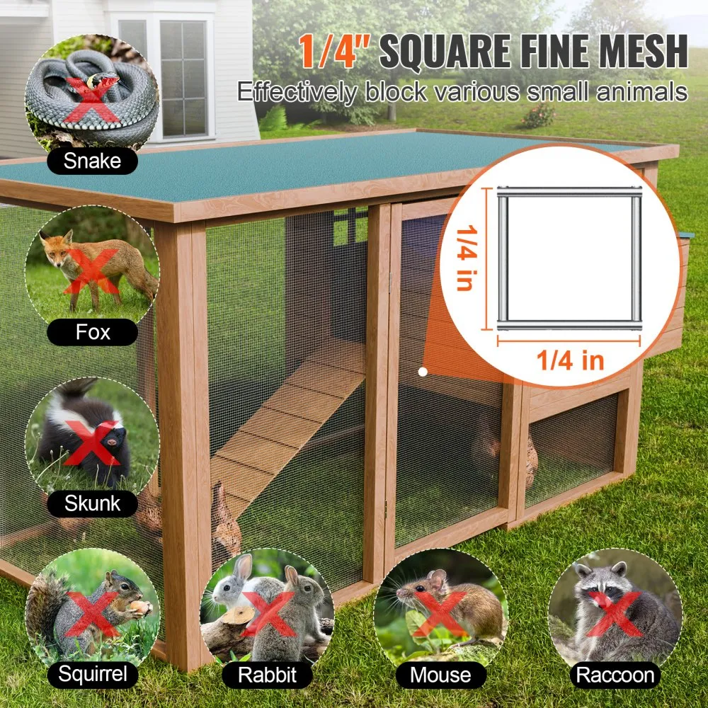 VEVOR Hardware Cloth, 1/4 inch 48in x 100 ft 23 Gauge, Hot Dipped Galvanized Wire Mesh Roll, Chicken Wire Fencing, Wire Mesh for Rabbit Cages, Garden, Small Rodents