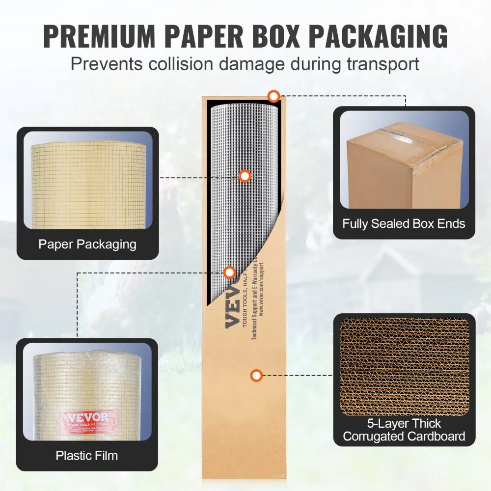 VEVOR Hardware Cloth, 1/4 inch 48in x 100 ft 23 Gauge, Hot Dipped Galvanized Wire Mesh Roll, Chicken Wire Fencing, Wire Mesh for Rabbit Cages, Garden, Small Rodents