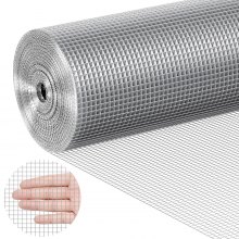 VEVOR Hardware Cloth, 1/4 inch 48in x 100 ft 23 Gauge, Hot Dipped Galvanized Wire Mesh Roll, Chicken Wire Fencing, Wire Mesh for Rabbit Cages, Garden, Small Rodents