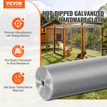 VEVOR Hardware Cloth 1/4" 48in x 50ft, 23 Ga, plasă de sârmă, rolă, gard de sârmă pentru pui