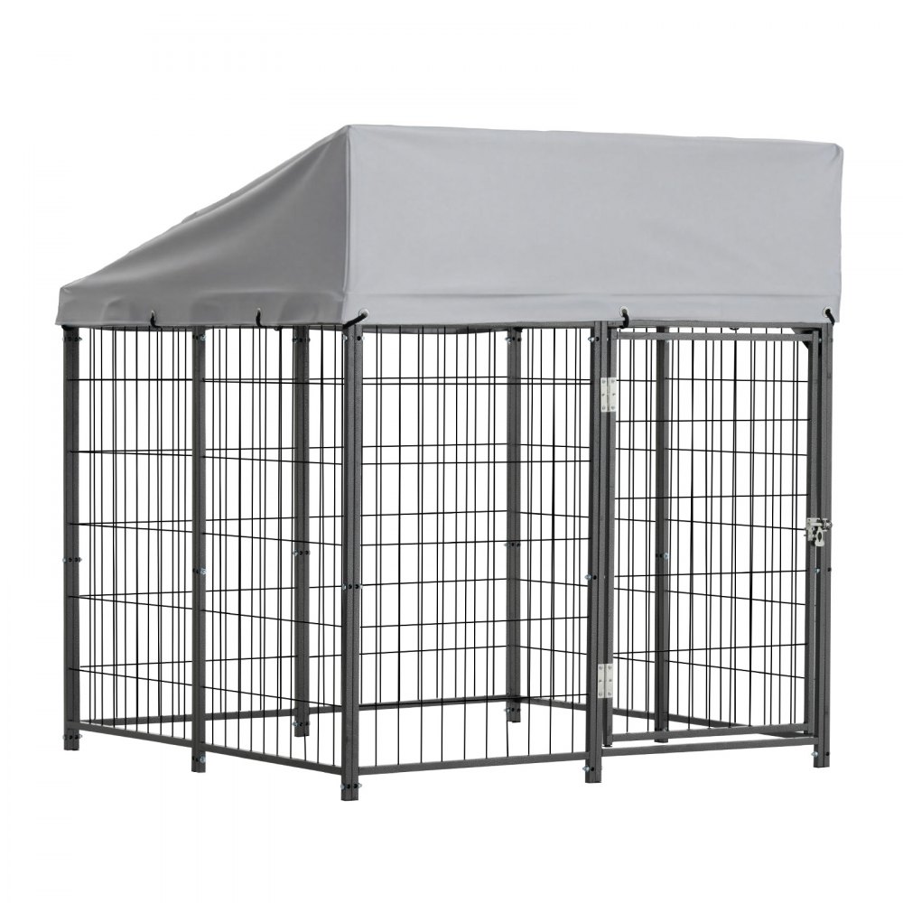 VEVOR Outdoor Dog Kennel, 1.12 x 1.15 x 1.25 m  Large Dog Kennel with Secure Lock, Outside Dogs Enclosures with UV-Resistant & Waterproof Roof Cover, Heavy Duty Pet Crate Cage Run for Large Dogs