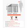 VEVOR Outdoor Dog Kennel, 1.12 x 1.15 x 1.25 m  Large Dog Kennel with Secure Lock, Outside Dogs Enclosures with UV-Resistant & Waterproof Roof Cover, Heavy Duty Pet Crate Cage Run for Large Dogs