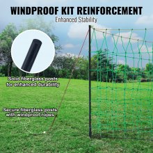 VEVOR Electric Fence Netting, 1.06 x 49.98 m, PE Net Fencing with Posts & Double-Spiked Stakes, Utility Portable Mesh for Goats, Sheep, Lambs, Deer, Hogs, Dogs, Used in Backyards, Farms, and Ranches