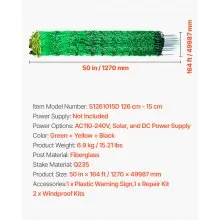 Electric Fence Netting 50"H x 164'L Portable Livestock Net Mesh Fence Post Spike