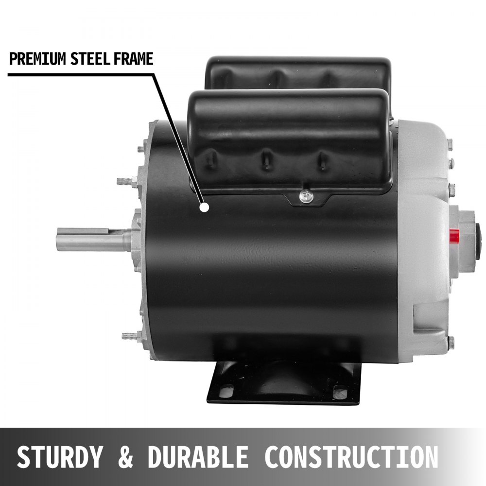VEVOR Air Compressor Motor, 2Hp 3450RPM Electric Compressor Motor 115V 230V 56 Frame Single Phase Electric Motor for Air Compressor