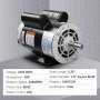 VEVOR 5HP Air Compressor Electric Motor, 230V 22 Amps, 56HZ Frame 3450RPM, 7/8" Keyed Shaft, CW/CCW Rotation, 2.25" Shaft Length for Air Compressors