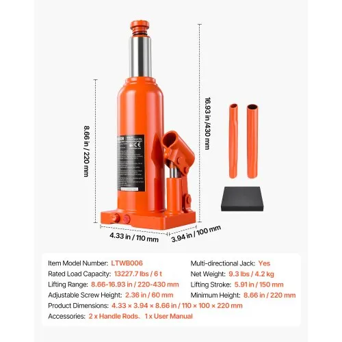 Hüdrauliline pudeltungraud 6 t, 220–430 mm — pilt 7