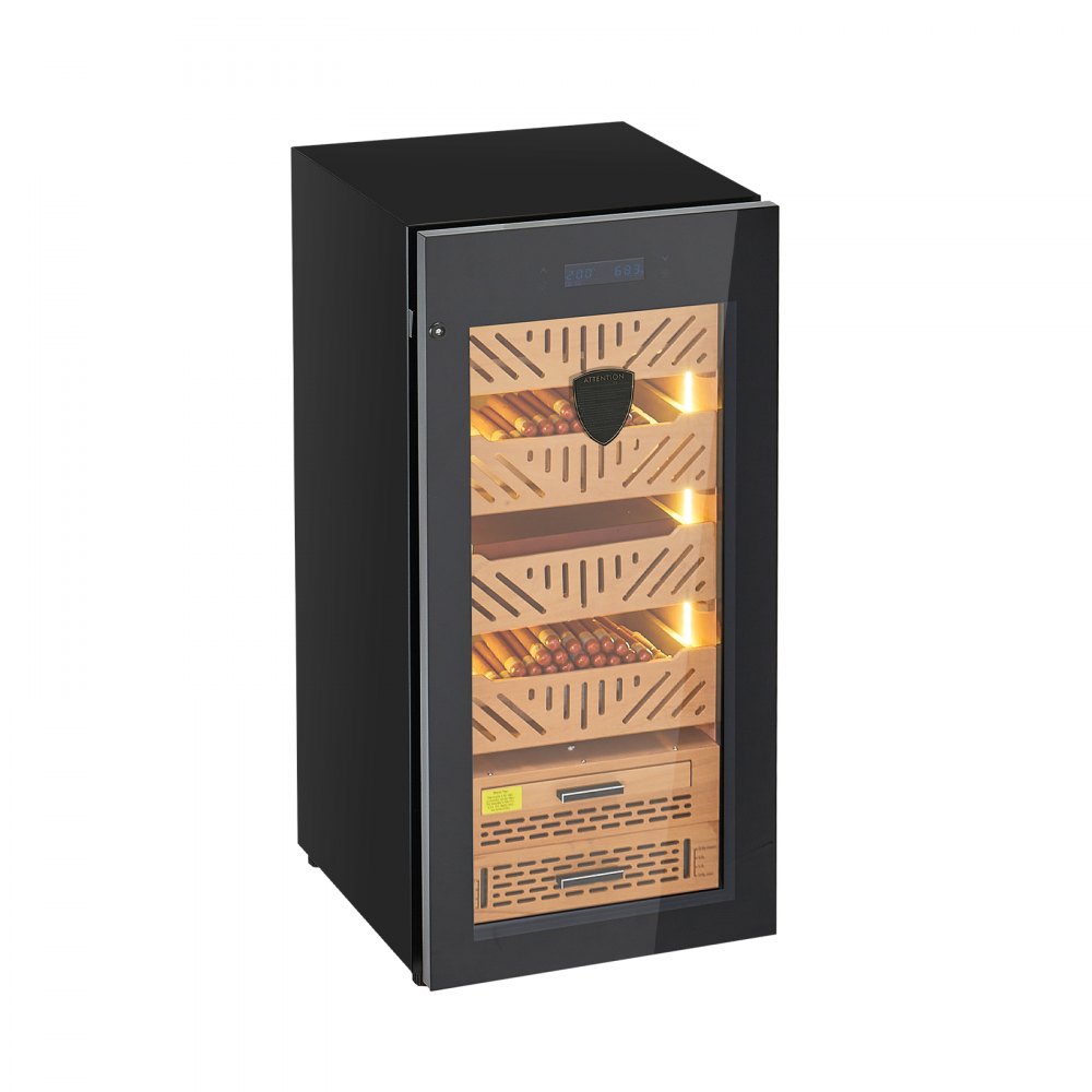VEVOR Electric Humidor, 105L, 1000 Counts Electric Cigar Humidor Cabinet with Compressor Cooling, Constant Humidity & Temperature Control, Spanish Cedar Wood Shelves & Drawers, 4 Layers, for Household