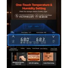 88L Electric Cigar Humidor Cooler Cabinet 1000 Counts with Compressor Cooling