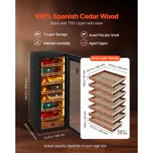 288L Electric Cigar Humidor Cooler Cabinet 1700 Counts with Compressor Cooling