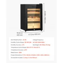 60L Electric Cigar Humidor Cooler Cabinet 350 Counts with Compressor Cooling