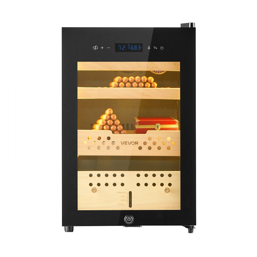 VEVOR Electric Humidor, 60L, 350 Counts Electric Cigar Humidor Cabinet with Compressor Cooling, Constant Humidity & Temperature Control, Spanish Cedar Wood Shelves & Drawers, 3 Layers, for Household