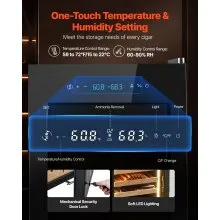 70L Electric Cigar Humidor Cooler Cabinet 400 Counts with Compressor Cooling