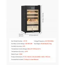 70L Electric Cigar Humidor Cooler Cabinet 400 Counts with Compressor Cooling