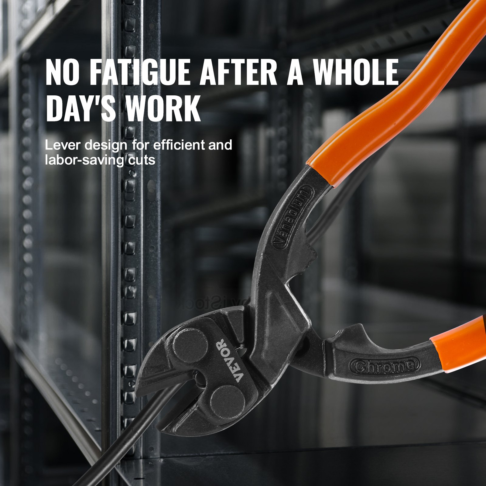 VEVOR Bolt Cutter, 8" Mini Lock Cutter, Streamlined Ergonomic Handle, Chromium Vanadium Alloy Steel Blade, Heavy Duty Bolt Cutter for Rods, Bolts, Steel Wires, Cables, Rivets, and Chains