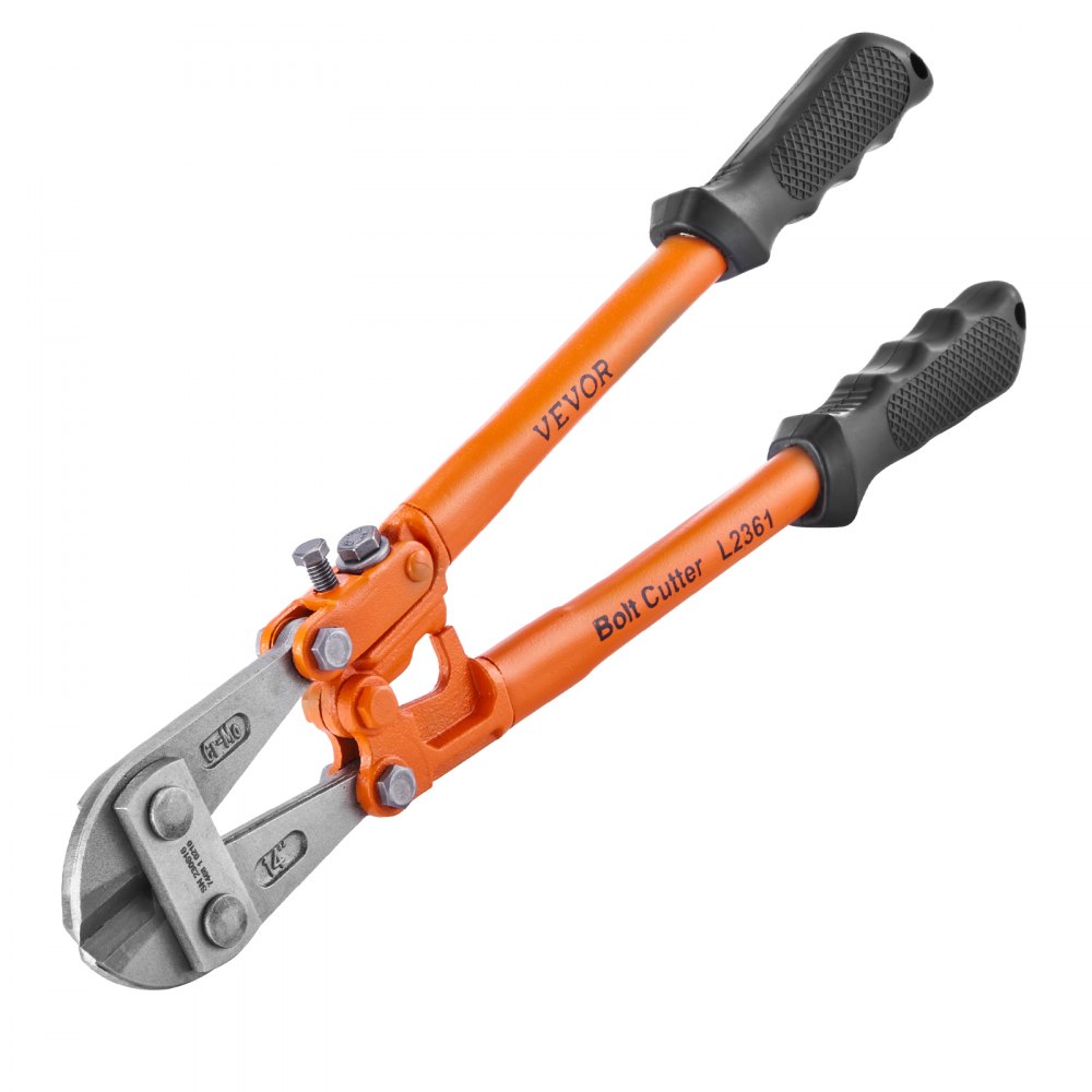 VEVOR Bolt Cutter, 14" Lock Cutter, Bi-Material Handle with Soft Rubber Grip, Chrome Molybdenum Alloy Steel Blade, Heavy Duty Bolt Cutter for Rods, Wires, Bolts, Cables, Rivets, and Chains