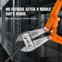 VEVOR Bolt Cutter, 35.6 cm Lock Cutter, Bi-Material Handle with Soft Rubber Grip, Chrome Molybdenum Alloy Steel Blade, Heavy Duty Bolt Cutter for Rods, Bolts, Wires, Cables, Rivets, and Chains