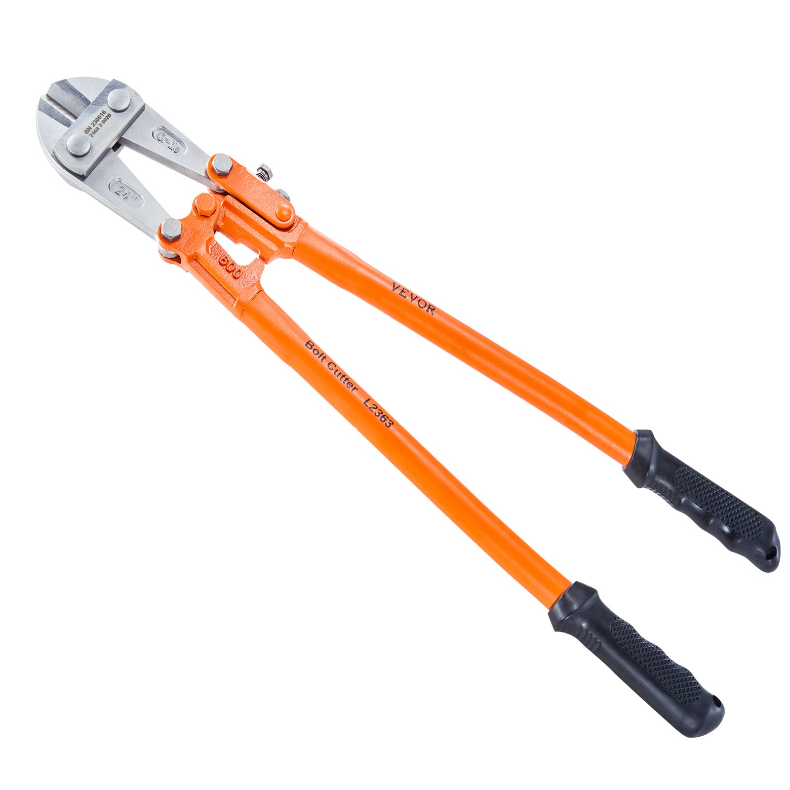 VEVOR Bolt Cutter, 24" Lock Cutter, Bi-Material Handle with Soft Rubber Grip, Chrome Molybdenum Alloy Steel Blade, Heavy Duty Bolt Cutter for Rods, Bolts, Wires, Cables, Rivets, and Chains