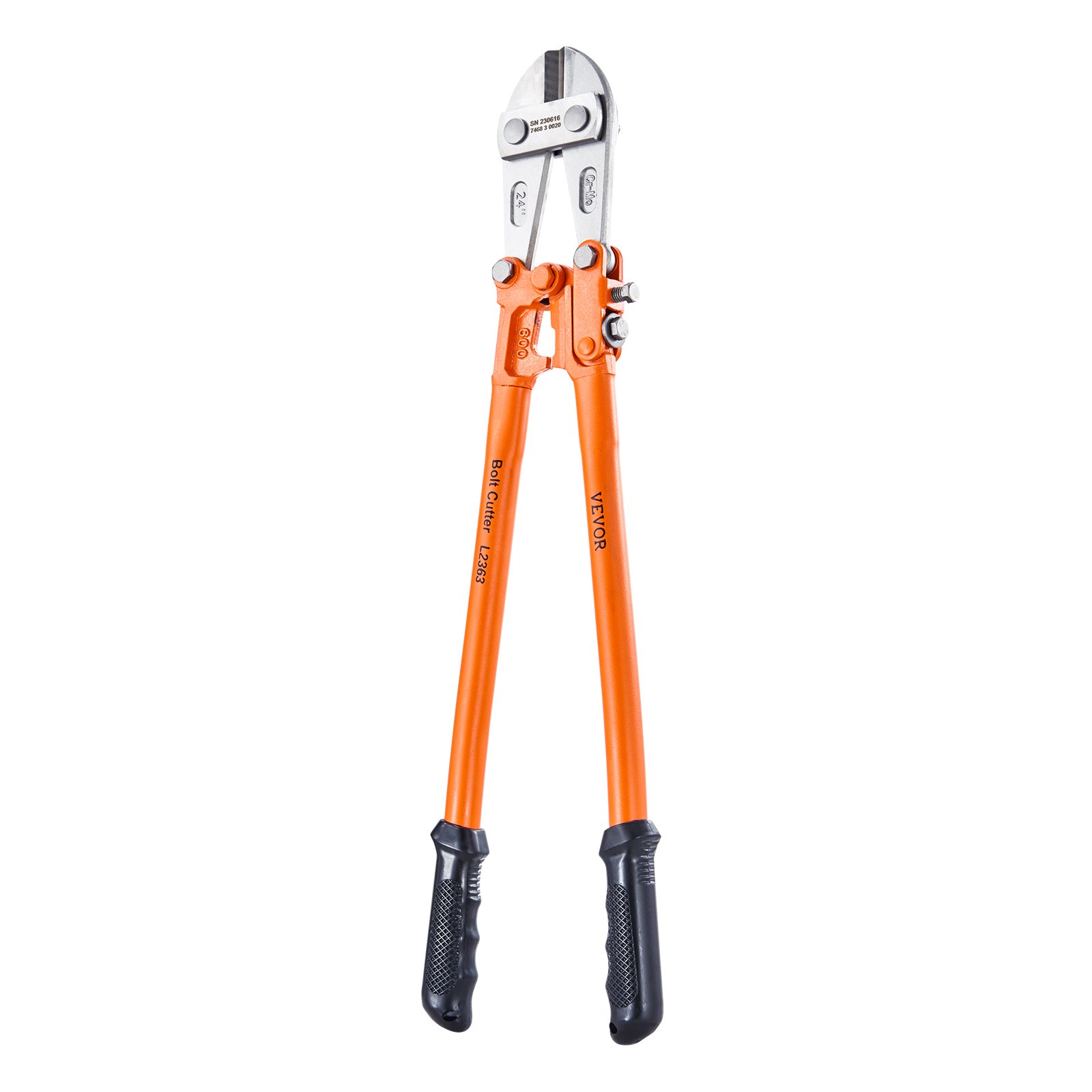 VEVOR Bolt Cutter, 24" Lock Cutter, Bi-Material Handle with Soft Rubber Grip, Chrome Molybdenum Alloy Steel Blade, Heavy Duty Bolt Cutter for Rods, Bolts, Wires, Cables, Rivets, and Chains