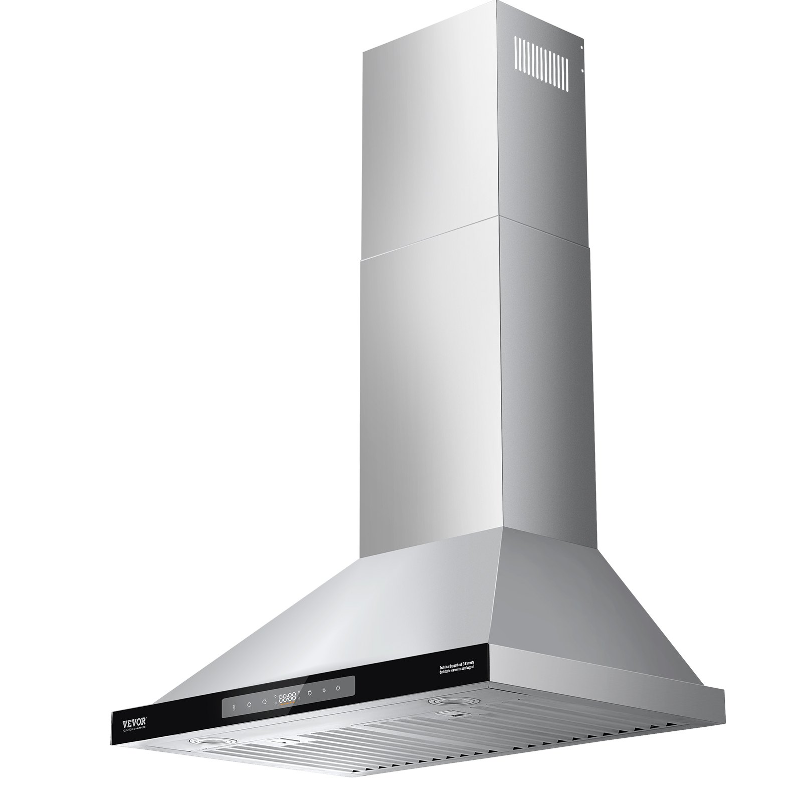 VEVOR Wall Mount Range Hood, 30 inch Chimney-Style Ceiling Mount Vent, 800 CFM Stainless Steel Kitchen Stove Hood with Gesture & Touch Control, LED Light, Baffle Filters, Ducted/Ductless Convertible