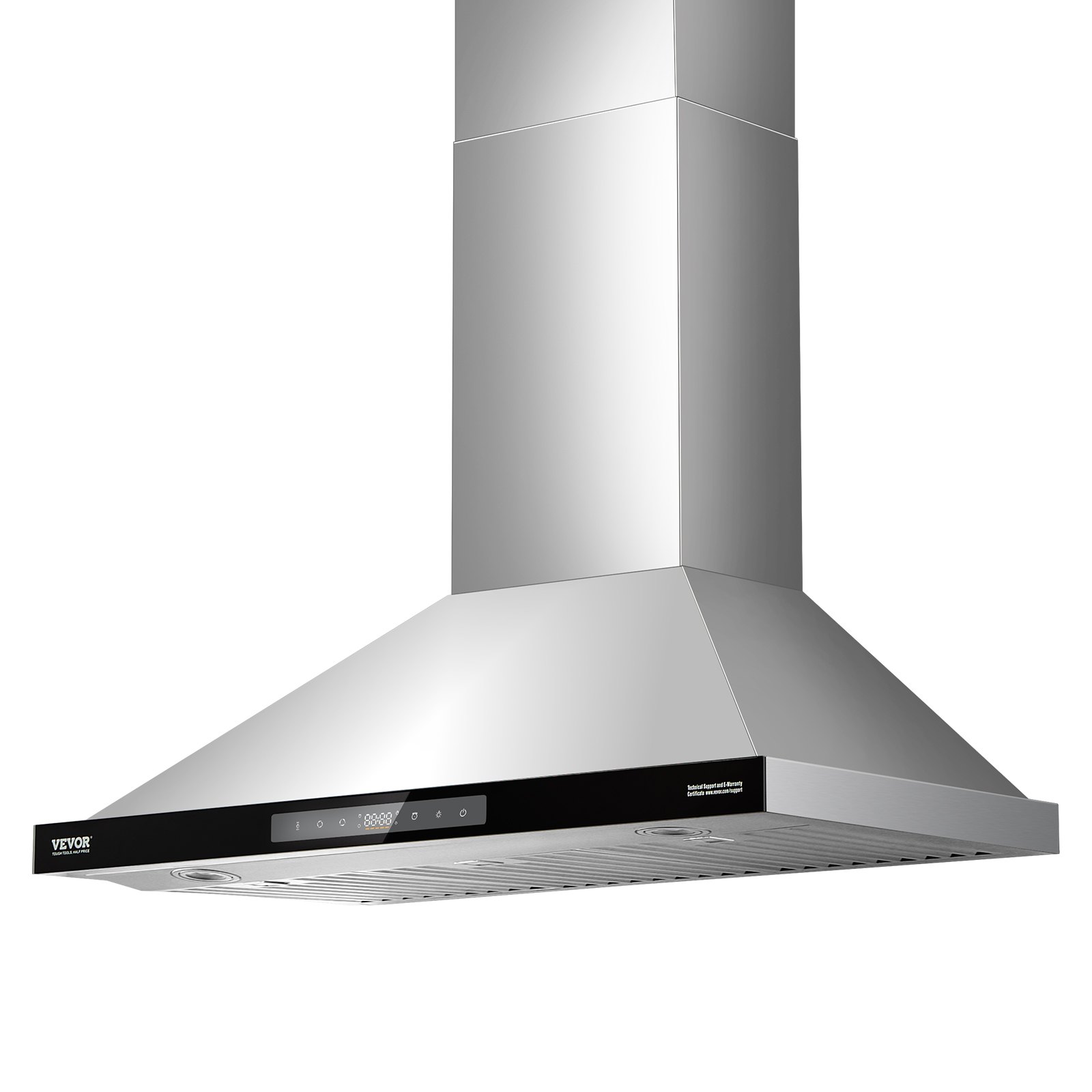 VEVOR Wall Mount Range Hood, 36 inch Chimney-Style Ceiling Mount Vent, 800 CFM Stainless Steel Kitchen Stove Hood with Gesture & Touch Control, LED Light, Baffle Filters, Ducted/Ductless Convertible