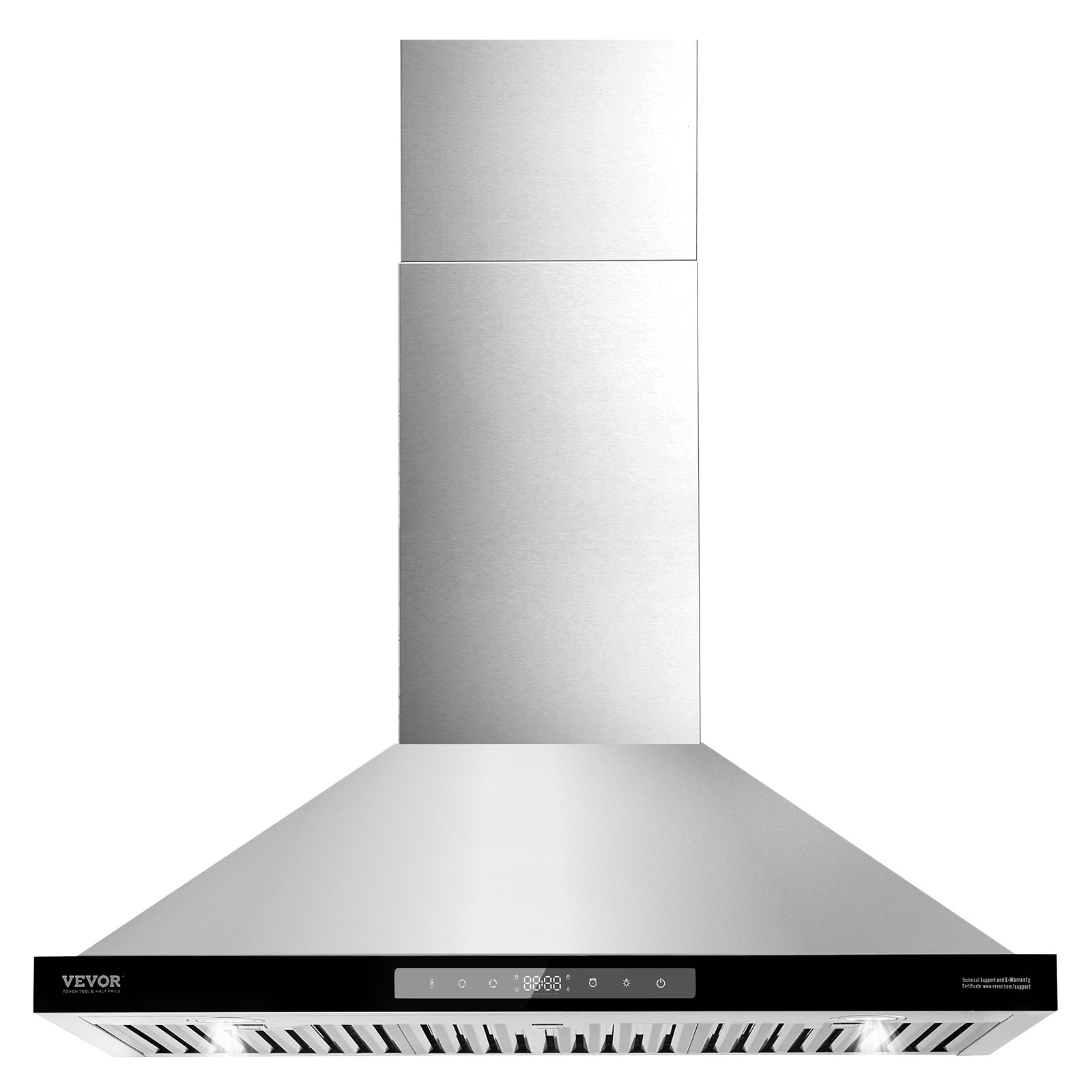 VEVOR Wall Mount Range Hood, 36 inch Chimney-Style Ceiling Mount Vent, 800 CFM Stainless Steel Kitchen Stove Hood with Gesture & Touch Control, LED Light, Baffle Filters, Ducted/Ductless Convertible