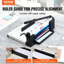 VEVOR Heavy Duty Paper Cutter, 12" Industrial Commercial Guillotine Paper Cutter for A4 Paper, 400 Sheet Capacity, Solid Steel Construction, Stack Paper Trimmer for Office Home School Shop, White