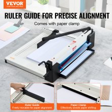 VEVOR Heavy Duty Paper Cutter, 17" Industrial Commercial Guillotine Paper Cutter for A3 Paper, 400 Sheet Capacity, Solid Steel Construction, Stack Paper Trimmer for Office Home School Shop, White