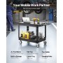 VEVOR 2-shelf Utility Cart 550 lbs 37 x 25.4-inch Service Cart with Wheels