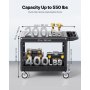 VEVOR 2-shelf Utility Cart 550 lbs 37 x 25.4-inch Service Cart with Wheels