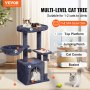 VEVOR Cat Tree for Indoor Cats, 80 cm Cat Tower with Cat Condo, Sisal Scratching Post, Hammock, Top Perch, Jumping Platform, Cat House with Hang Ball, Cat Furniture Activity Center, Dark Grey