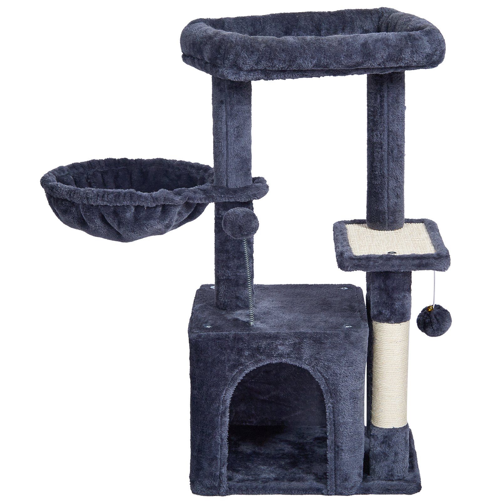 Árbol para gatos VEVOR de 31,4" con poste rascador de sisal y condominio para gatos, color gris oscuro