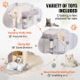 VEVOR Cat Tree 115 cm Cat Tower with Cat Condo Sisal Scratching Post Light Grey