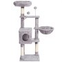 Árbol para gatos VEVOR para interiores, torre de 115 cm con condominio, poste rascador de sisal, hamaca, percha superior, plataformas de salto, casa grande con bola colgante, centro de actividades para gatos, gris claro