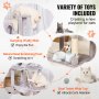 VEVOR Cat Tree 56.2" Cat Tower with Cat Condo Sisal Scratching Post Light Grey