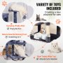 VEVOR Cat Tree 143 cm Cat Tower with Cat Condo Sisal Scratching Post Dark Grey