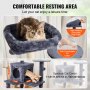 VEVOR Cat Tree for Indoor Cats, 56.2" Cat Tower with Cat Condo, Sisal Scratching Post, Hammock, Top Perch, Jumping Platforms, Large Cat House with Hang Ball, Cat Furniture Activity Center, Dark Grey